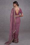 Shop_Talking Threads_Purple Leheriya Saree With Blouse_at_Aza_Fashions