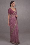 Talking Threads_Purple Leheriya Saree With Blouse_Online_at_Aza_Fashions