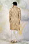 Shop_Talking Threads_Gold Pure Silk Embroidery Zardozi Sherwani Set  _at_Aza_Fashions