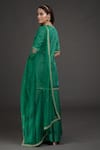 Shop_Talking Threads_Emerald Green Tunic And Lehenga Brocade Silk Woven & Embroidery Set  _at_Aza_Fashions