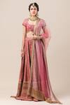 Buy_Tarun Tahiliani_Pink Brocade U Neck Bridal Lehenga Set _at_Aza_Fashions