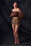 Buy Nikita Mhaisalkar Brown Tulle Embroidered Skirt at Aza Fashions Buy_Nikita Mhaisalkar_Brown Tulle Embroidered Skirt _at_Aza_Fashions