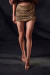 Nikita Mhaisalkar Brown Tulle Embroidered Skirt at Aza Fashions Nikita Mhaisalkar_Brown Tulle Embroidered Skirt _at_Aza_Fashions