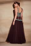 Shop Nikita Mhaisalkar Brown Tulle Flared Skirt at Aza Fashions Shop_Nikita Mhaisalkar_Brown Tulle Flared Skirt _at_Aza_Fashions