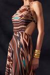 Shop_Nikita Mhaisalkar_Multi Color Silk Satin Aztec Print Gown_at_Aza_Fashions