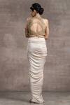 Shop_Tarun Tahiliani_Pink Foil Jersey Embellishment Crystal And Sequin High Blouse & Draped Skirt Set _at_Aza_Fashions