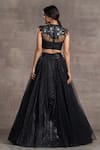 Shop_Tarun Tahiliani_Black Embroidery Mirror And Mukaish Work Round Lehenga Set _at_Aza_Fashions