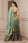 Shop_Tarun Tahiliani_Green Jacquard And Brocade Woven & Embellishment Sequin Floral Motifs Lehenga Set _at_Aza_Fashions