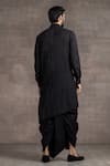 Shop_Tarun Tahiliani_Black Sushi Voile Asymmetric Kurta And Dhoti Pant Set _at_Aza_Fashions