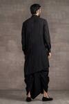 Shop_Tarun Tahiliani_Black Sushi Voile Asymmetric Kurta And Dhoti Pant Set_at_Aza_Fashions