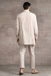 Shop_Tarun Tahiliani_Beige Sushi Voile Pintuck Yoke Kurta Pant Set_at_Aza_Fashions