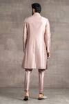 Shop_Tarun Tahiliani_Peach Mashru Silk Sherwani Set_at_Aza_Fashions