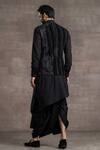 Shop_Tarun Tahiliani_Black Silk Velvet Bundi_at_Aza_Fashions
