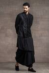 Buy_Tarun Tahiliani_Black Silk Velvet Bundi_Online_at_Aza_Fashions