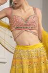 Shop Tamaraa By Tahani Yellow Net, Pure Raw Silk Sweetheart Neck Embroidered Bridal Lehenga Set Online at Aza Fashions Shop_Tamaraa By Tahani_Yellow Net, Pure Raw Silk Sweetheart Neck Embroidered Bridal Lehenga Set _Online_at_Aza_Fashions