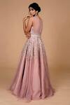 Shop_Tamaraa By Tahani_Pink Duchess Satin Embroidered Gown_at_Aza_Fashions