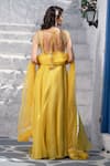 Shop Tamaraa By Tahani Yellow Organza, Silk Taffeta Sweetheart Neck Embroidered Anarkali With Dupatta at Aza Fashions Shop_Tamaraa By Tahani_Yellow Organza, Silk Taffeta Sweetheart Neck Embroidered Anarkali With Dupatta _at_Aza_Fashions
