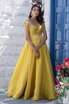 Buy Tamaraa By Tahani Yellow Organza, Silk Taffeta Sweetheart Neck Embroidered Anarkali With Dupatta Online at Aza Fashions Buy_Tamaraa By Tahani_Yellow Organza, Silk Taffeta Sweetheart Neck Embroidered Anarkali With Dupatta _Online_at_Aza_Fashions