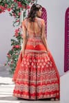 Shop Tamaraa By Tahani Red Net, Pure Raw Silk Sweetheart Neck Embroidered Bridal Lehenga Set at Aza Fashions Shop_Tamaraa By Tahani_Red Net, Pure Raw Silk Sweetheart Neck Embroidered Bridal Lehenga Set _at_Aza_Fashions
