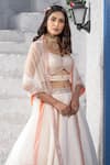 Shop_Tamaraa By Tahani_White Net, Silk Taffeta Sweetheart Neck Embroidered Lehenga Set _Online_at_Aza_Fashions
