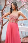 Buy_Tamaraa By Tahani_Pink Georgette Embroidery Sweetheart Neck Embellished Corset Jumpsuit _Online_at_Aza_Fashions