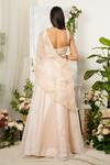 Shop_Tamaraa By Tahani_Beige Tafetta Silk And Organza Sweetheart Neck Embroidered Lehenga Set _at_Aza_Fashions