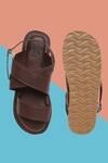 Shop_Tiber Taber_Brown Cross Strap Sandals For Boys_at_Aza_Fashions