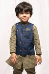 Buy_Tiber Taber_Blue Embroidered Bundi And Jacket Set For Boys_Online_at_Aza_Fashions