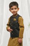 Buy_Tiber Taber_Black Embroidered Bundi And Jacket Set For Boys_Online_at_Aza_Fashions