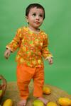 Buy_Tiber Taber_Orange Mango Print Kurta Set For Boys_at_Aza_Fashions