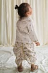 Shop_Tiber Taber_White Satin, Embroidery Floral Kurta Set _at_Aza_Fashions