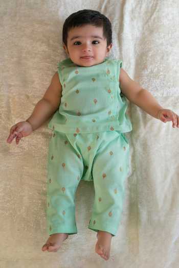 Babyhug 100% Cotton Antibacterial Front Open Half Sleeves jhabla With Polka Dots & Floral Print Pack Of 3 - Dark Pink Blue & Yellow