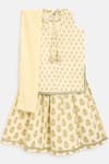 Shop_Tiber Taber_Beige 100% Cotton Printed Lehenga Set  _at_Aza_Fashions