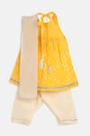 Shop_Tiber Taber_Yellow 100% Cotton Bandhani Kurta Set  _at_Aza_Fashions