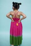 Shop_Tiber Taber_Pink Cotton Tassels Tie And Dye Ombre Dress _at_Aza_Fashions