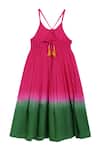 Shop_Tiber Taber_Pink Cotton Tassels Tie And Dye Ombre Dress _Online_at_Aza_Fashions