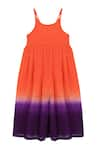 Tiber Taber_Orange 100% Cotton Tie And Dye Halter Neck & Dress  _Online_at_Aza_Fashions