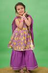 Tiber Taber_Purple Cotton, Voile Lace Mango Print Kurta Sharara Set_Online_at_Aza_Fashions
