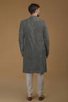 Shop_Talking Threads_Grey Silk Velvet Sherwani Set _at_Aza_Fashions
