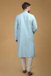 Shop_Talking Threads_Blue Premium Rayon Kantha, Pintuck And Work Kurta_at_Aza_Fashions