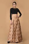 Buy_Talking Threads_Peach Silk Brocade Lehenga Set_at_Aza_Fashions