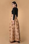 Buy_Talking Threads_Peach Silk Brocade Lehenga Set_Online_at_Aza_Fashions