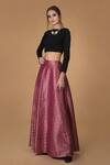 Talking Threads_Pink Silk Brocade Lehenga Set_Online_at_Aza_Fashions