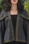 Shop Talking Threads Black Silk Dupion Embroidered Jacket Online at Aza Fashions Shop_Talking Threads_Black Silk Dupion Embroidered Jacket _Online_at_Aza_Fashions