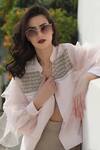 Buy_Talking Threads_Pink Silk Organza Embroidered Jacket_Online_at_Aza_Fashions