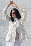 Buy_Talking Threads_White Silk Dupion Embroidered Jacket  _Online_at_Aza_Fashions