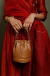 Buy_Tan & Loom_Brown Bombay Ajustable And Detachable Handle Potli Bag _at_Aza_Fashions