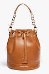 Shop_Tan & Loom_Brown Bombay Ajustable And Detachable Handle Potli Bag _at_Aza_Fashions