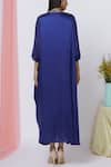 Shop_Aariyana Couture_Blue Modal Satin V Neck Draped Tunic _at_Aza_Fashions