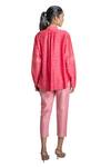 Shop_Krishna Mehta_Pink Tunic Chanderi And Pant Viscose Cotton Print & Short & Set _at_Aza_Fashions